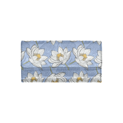 Lotus Pattern Print Design 04 Women's Trifold Wallet