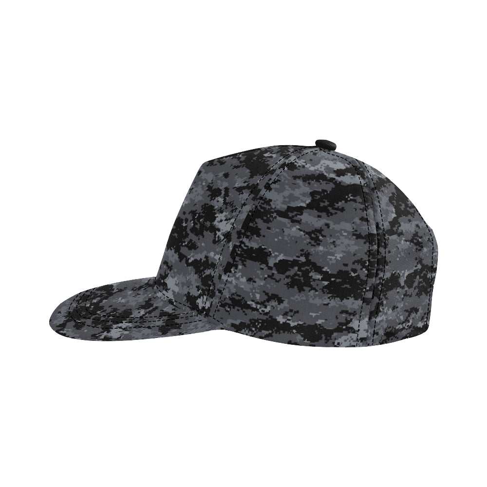 ACU Digital Black Camouflage Snapback Cap