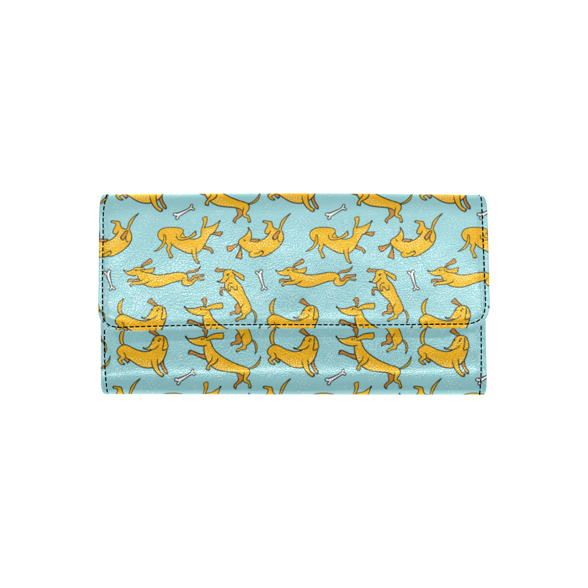 Dachshund Pattern Print Design 08 Women's Trifold Wallet