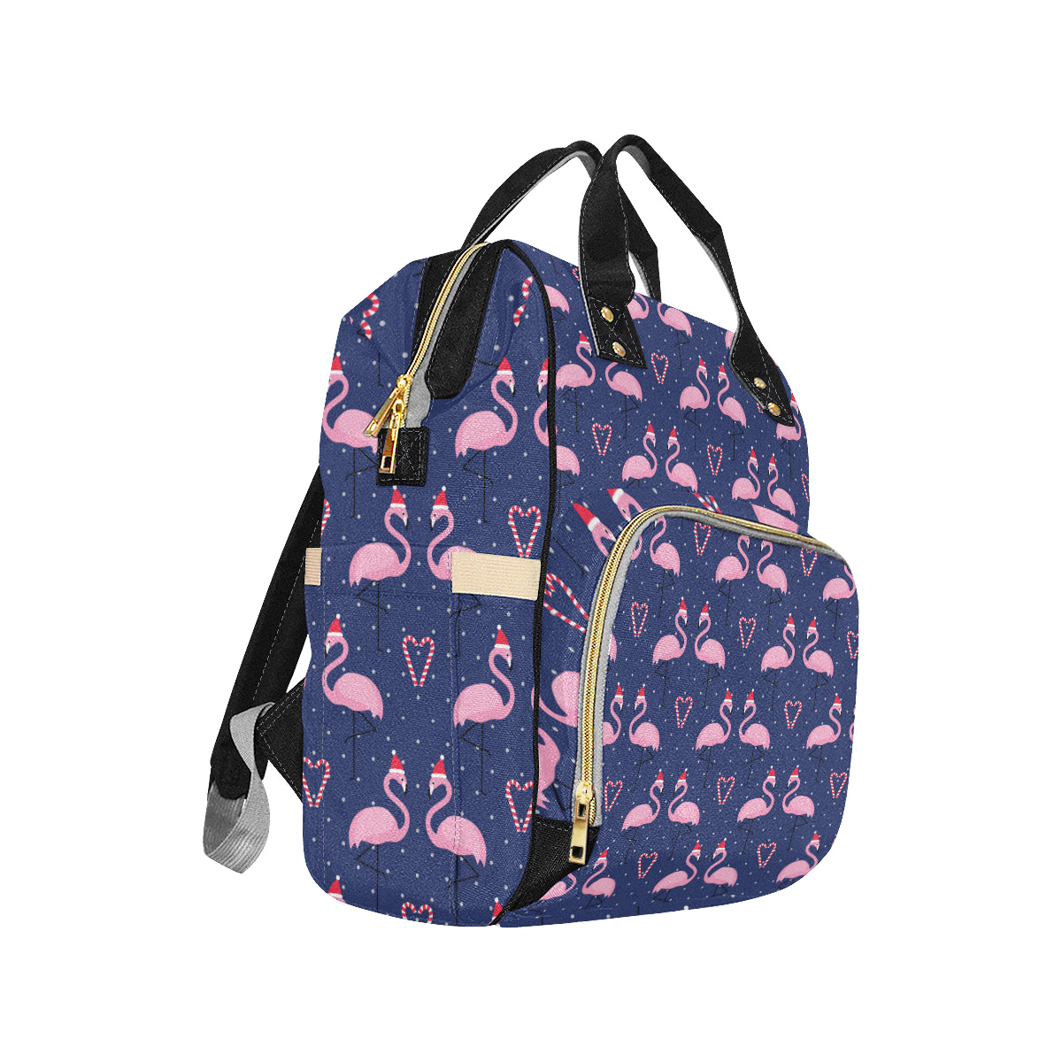 Flamingo Christmas Diaper Bag Backpack