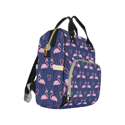 Flamingo Christmas Diaper Bag Backpack