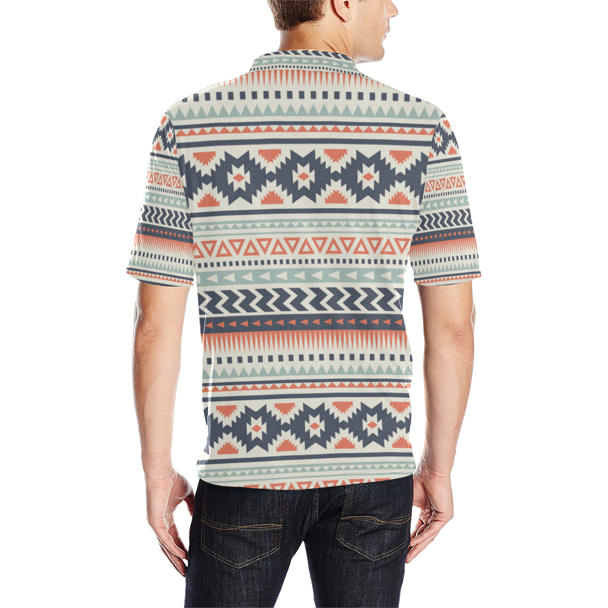 Tribal Aztec vintage pattern Men Polo Shirt