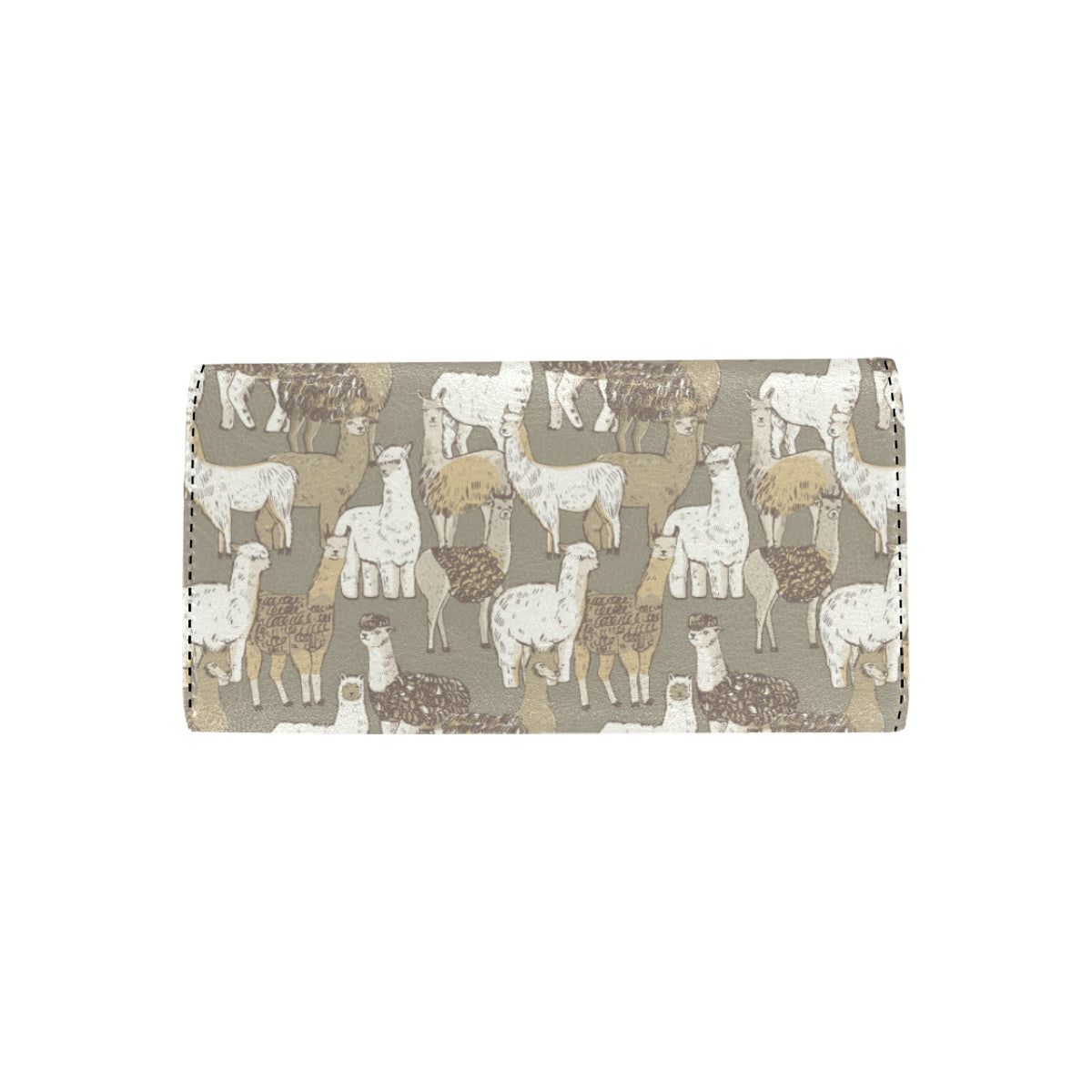 Alpaca Pattern Print Design 01 Women's Trifold Wallet