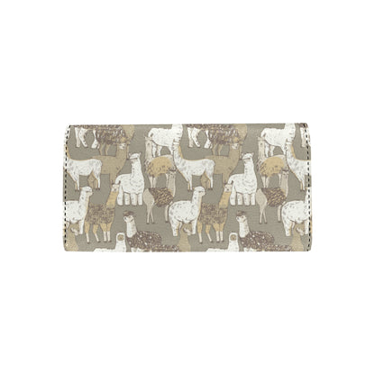 Alpaca Pattern Print Design 01 Women's Trifold Wallet