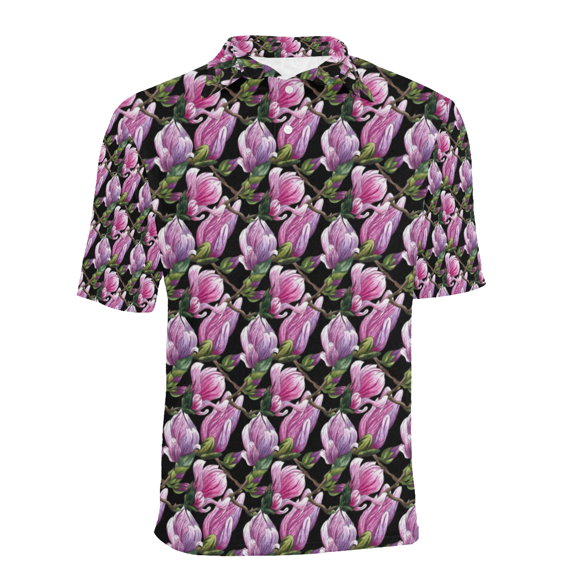 Magnolia Pattern Print Design MAG011 Men Polo Shirt