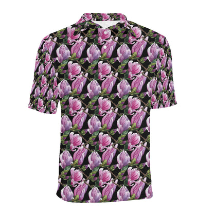 Magnolia Pattern Print Design MAG011 Men Polo Shirt