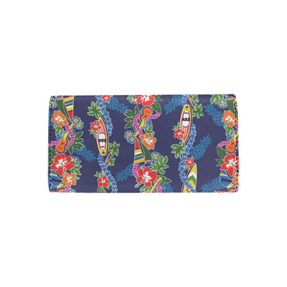 Hawaiian Themed Pattern Print Design H04 Women's Trifold Wallet