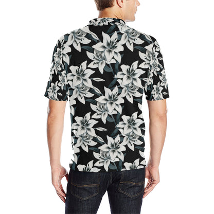 Lily Pattern Print Design 03 Men Polo Shirt