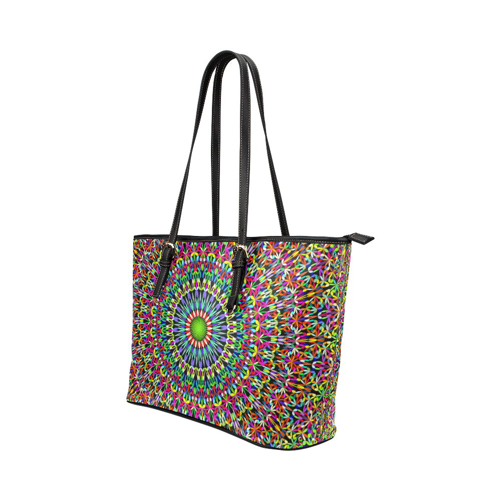 Bohemian Colorful Style Print Leather Tote Bag