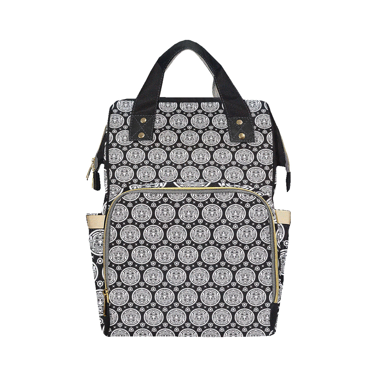 Calendar Aztec White Black Print Pattern Diaper Bag Backpack