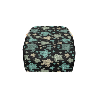 Sea Turtle Stamp Pattern Diaper Bag Backpack