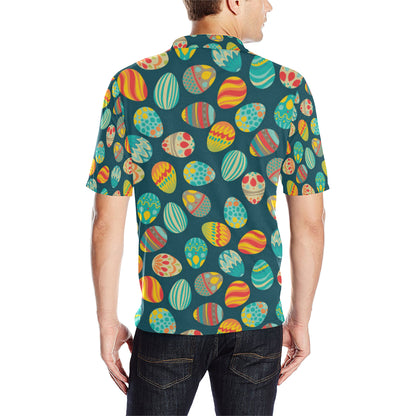 Easter Eggs Pattern Print Design RB09 Men Polo Shirt