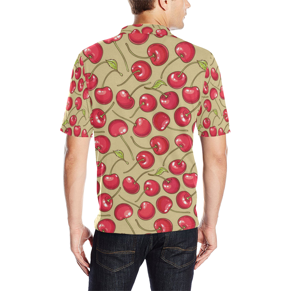 Cherry Pattern Print Design CH05 Men Polo Shirt