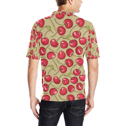 Cherry Pattern Print Design CH05 Men Polo Shirt