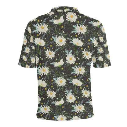 Daisy Pattern Print Design DS08 Men Polo Shirt
