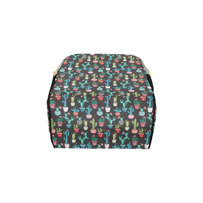 Cactus Pattern Print Design 02 Diaper Bag Backpack