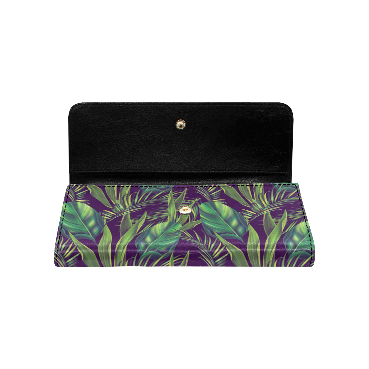 Palm Leaves Pattern Print Design PL03 Women's Trifold Wallet