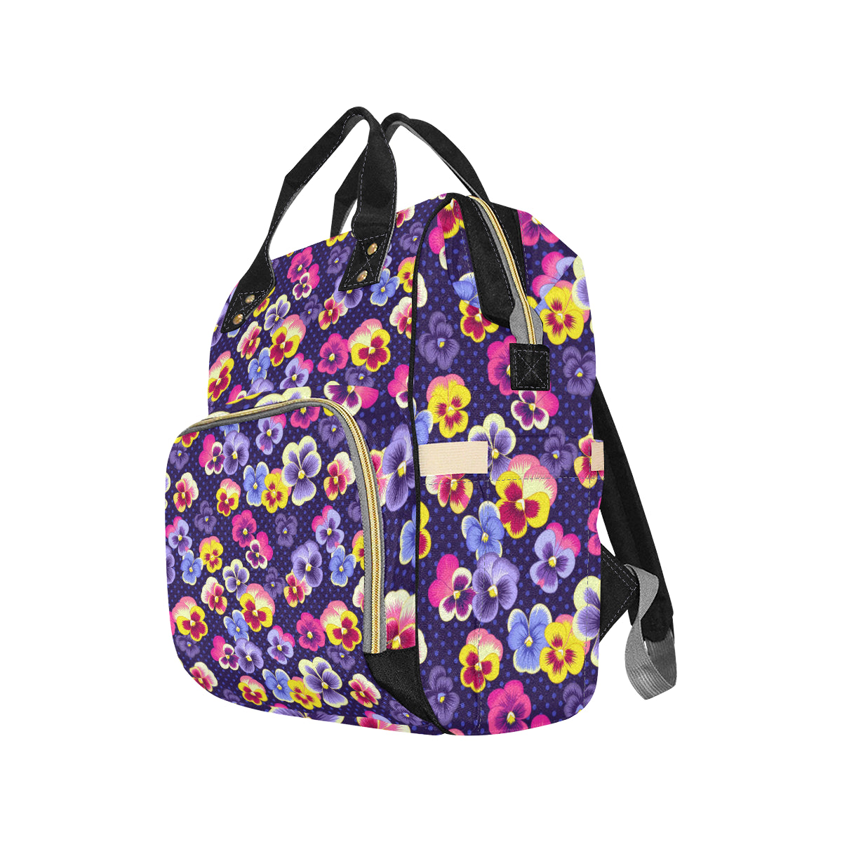 Pansy Pattern Print Design PS04 Diaper Bag Backpack