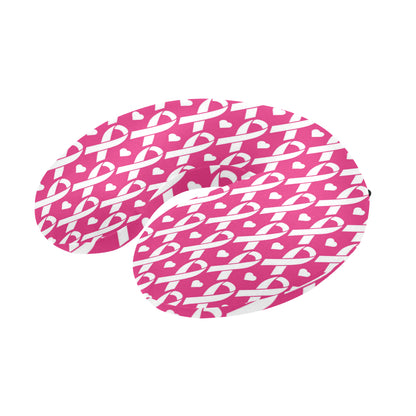 Breast cancer Pattern Print Design 05 U-Shaped Travel Neck Pillow