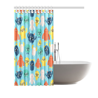 Monster Cartoon Pattern Print Design 03 Shower Curtain