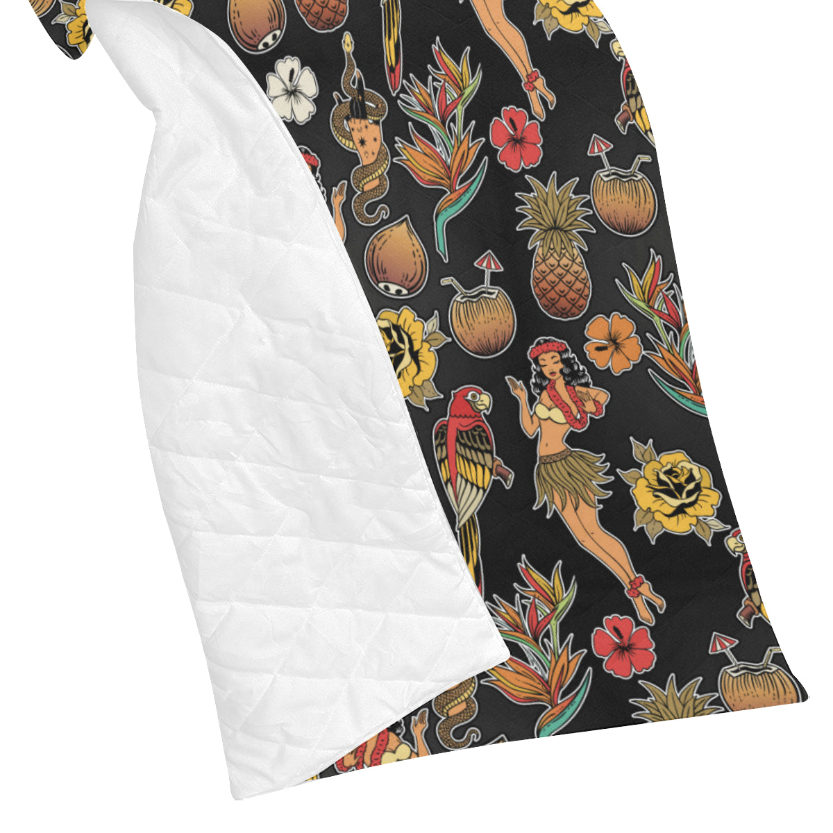 Hula Dancers Hawaiian Style Pattern Print Design 0 Premium Quilt
