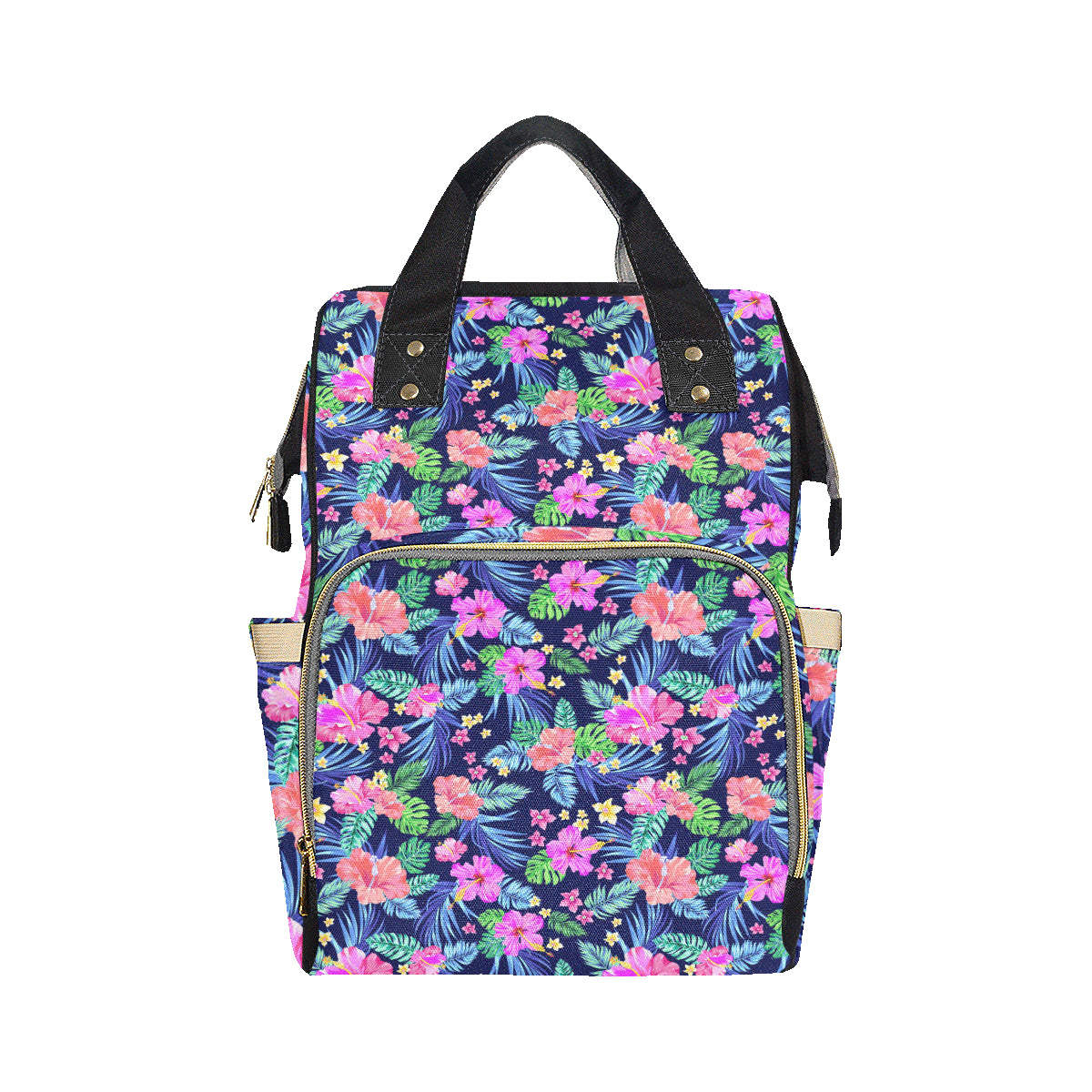 Neon Hibiscus Pattern Print Design HB016 Diaper Bag Backpack
