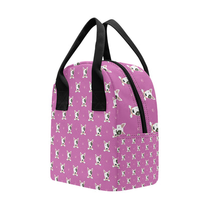 Bull Terrier Happy Print Pattern Insulated Lunch Bag