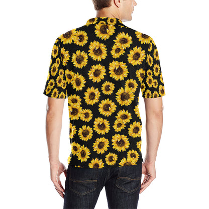 Sunflower Pattern Print Design SF05 Men Polo Shirt