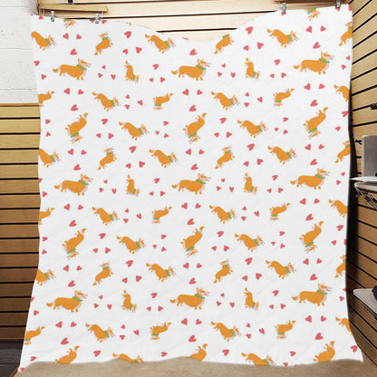 Cardigan Welsh Corgis Pattern Print Design 04 Premium Quilt
