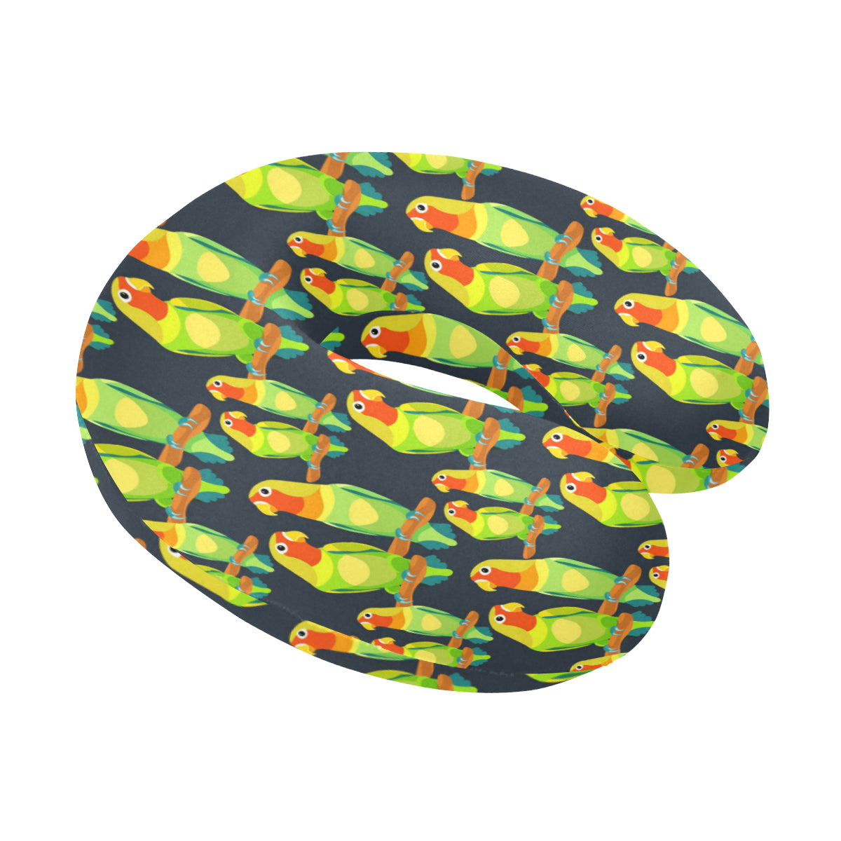 Lovebird Pattern Print Design 01 U-Shaped Travel Neck Pillow