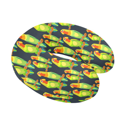 Lovebird Pattern Print Design 01 U-Shaped Travel Neck Pillow