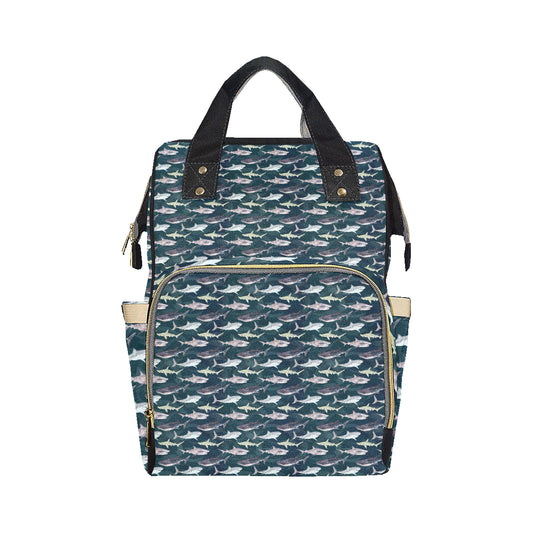 Shark Pattern Print Diaper Bag Backpack