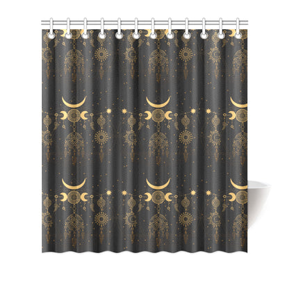 Sun Moon Boho Style Shower Curtain