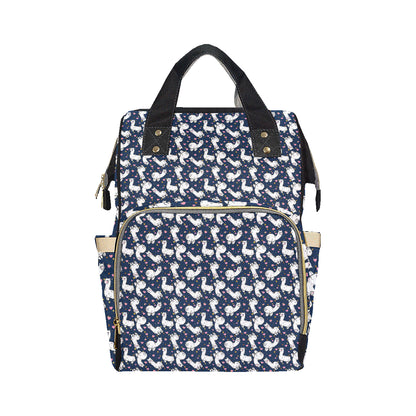 Alpaca Heart Star Design Themed Print Diaper Bag Backpack