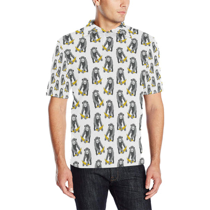 Chimpanzee Pattern Print Design 05 Men Polo Shirt