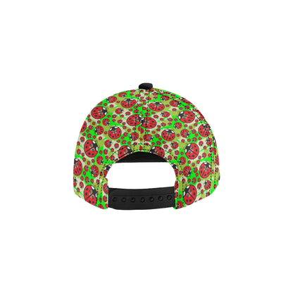 Ladybug with Leaf Print Pattern Snapback Cap