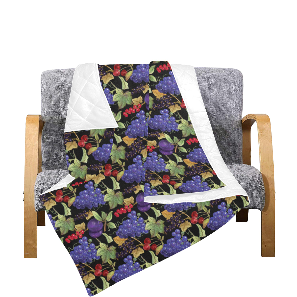 Grape Pattern Print Design GP05 Premium Quilt