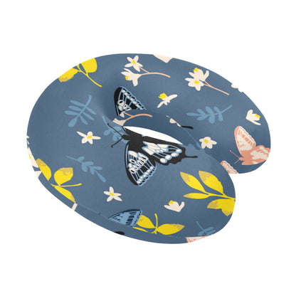 Monarch Butterfly Pattern Print Design 02 U-Shaped Travel Neck Pillow