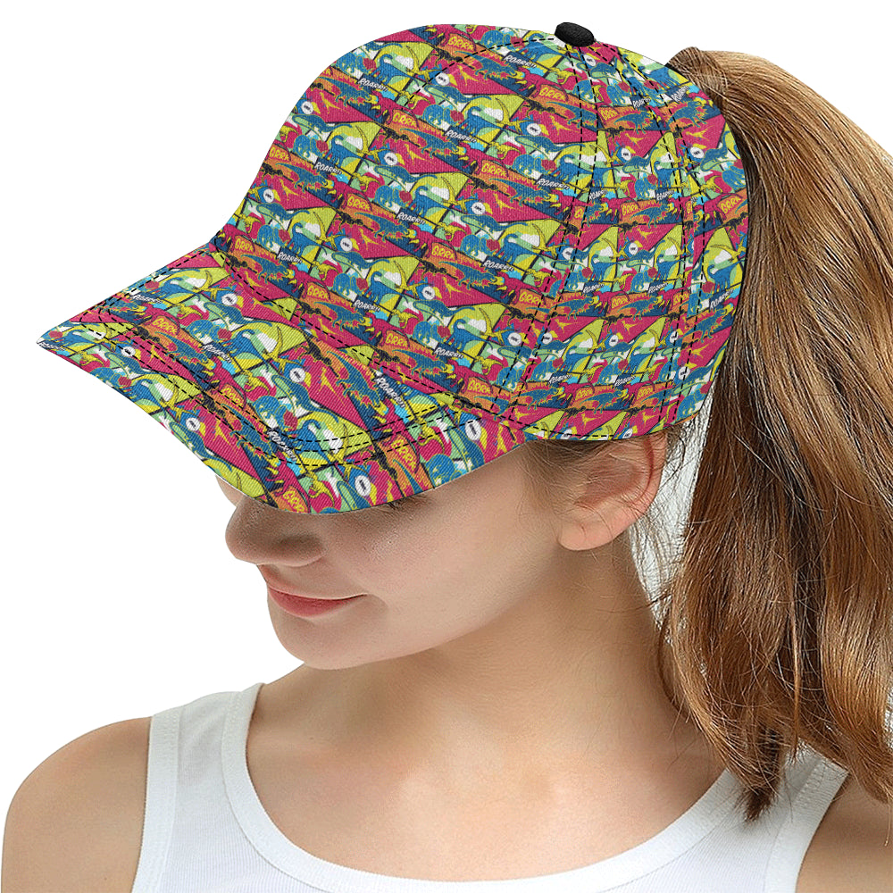 Dinosaur Comic Pop Art Style Snapback Cap