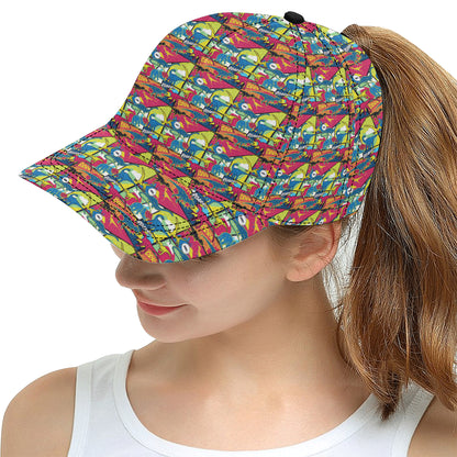 Dinosaur Comic Pop Art Style Snapback Cap