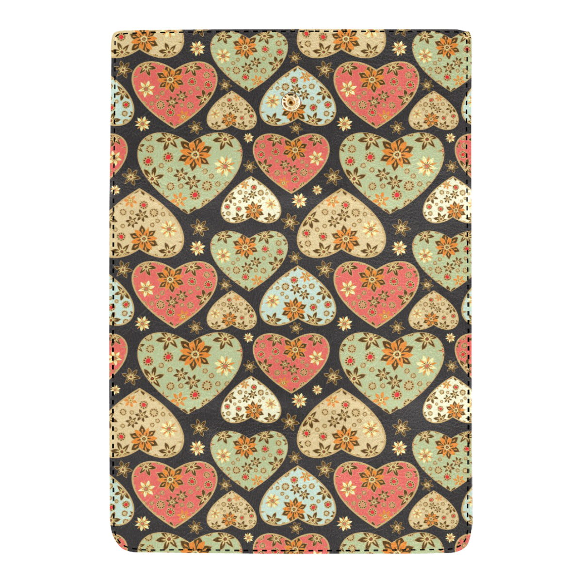 Heart Boho Pattern Print Design HE04 Women's Trifold Wallet
