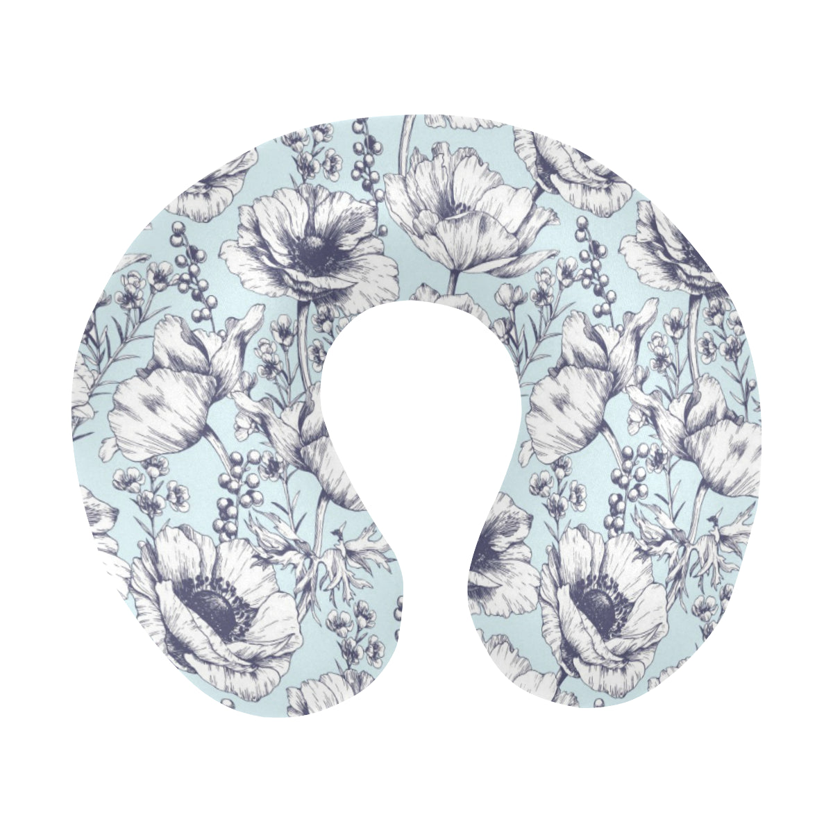 Anemone Pattern Print Design 02 U-Shaped Travel Neck Pillow