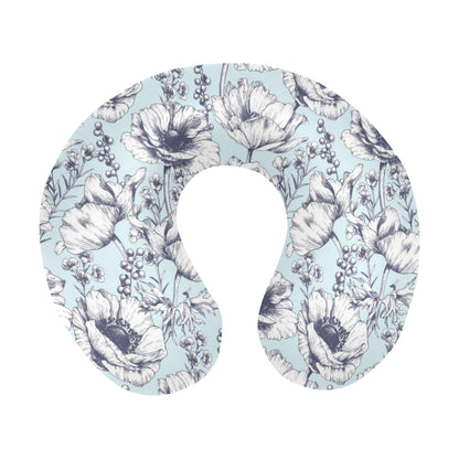 Anemone Pattern Print Design 02 U-Shaped Travel Neck Pillow