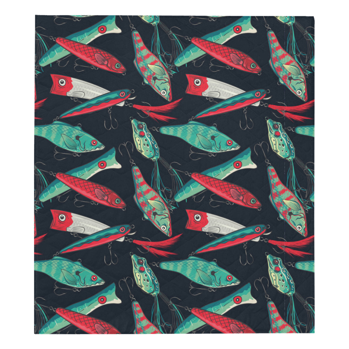 Fishing Bait Pattern Premium Quilt