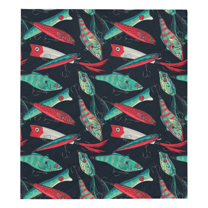 Fishing Bait Pattern Premium Quilt