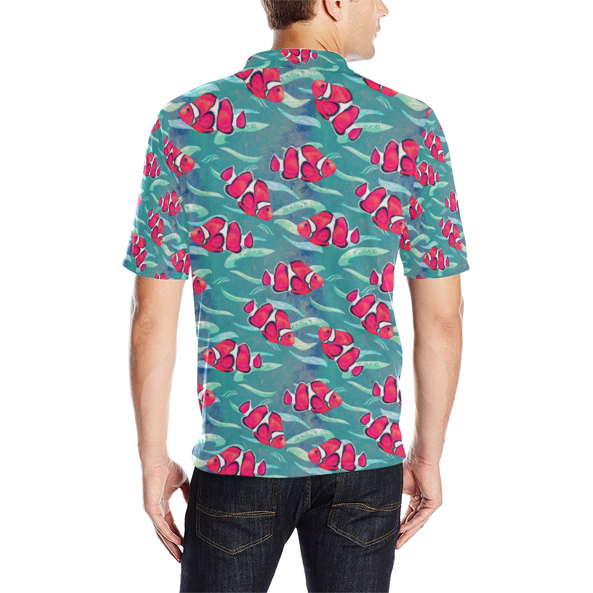 Clownfish Pattern Print Design 02 Men Polo Shirt