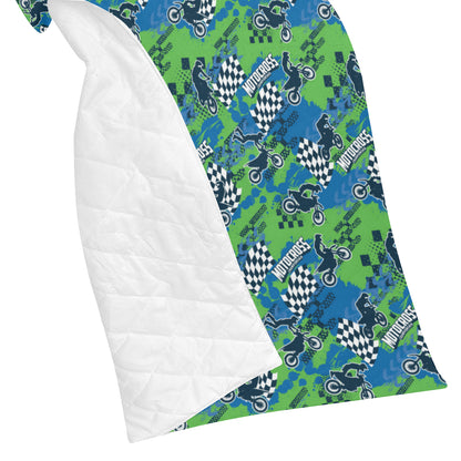 Motocross Pattern Print Design 04 Premium Quilt