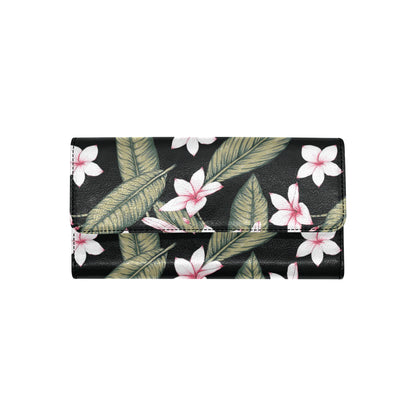 Plumeria Pattern Print Design PM021 Women's Trifold Wallet
