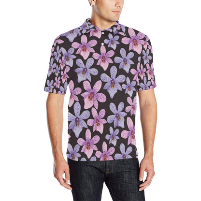 Orchid Pattern Print Design OR08 Men Polo Shirt