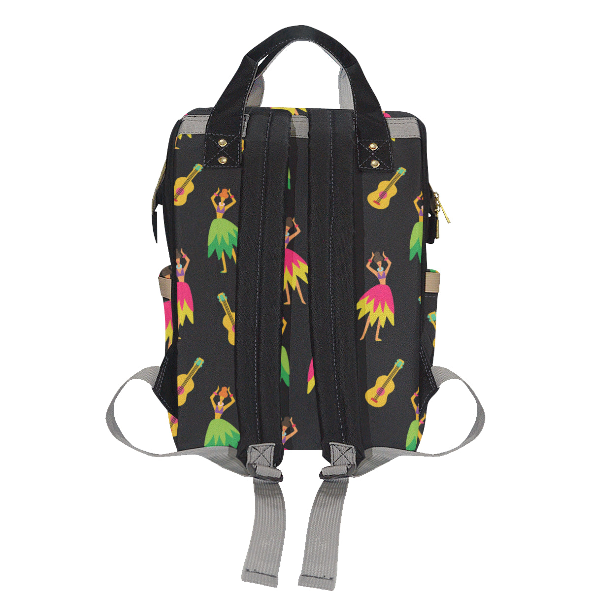 Hula Dancers Hawaiian Girl Pattern Print Design 03 Diaper Bag Backpack